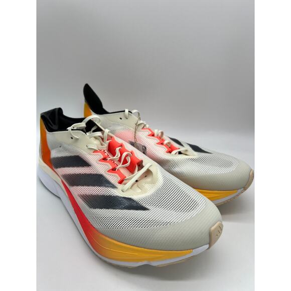 adidas Adizero Boston 12 Ivory Core Black Solar Red IG3320 Men's Size 12.5 - Picture 11 of 16